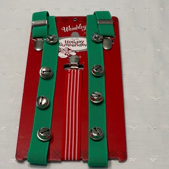 Wembley Other - Weimbley Novelty Holiday Suspenders with Bells Red and Green